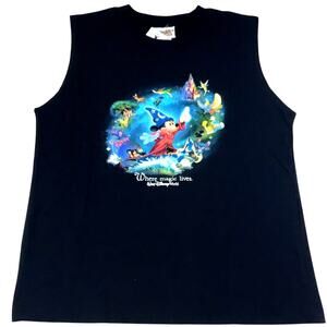 Walt Disney World Kids Tank T-Shirt Magic Sorcerer New NWT L